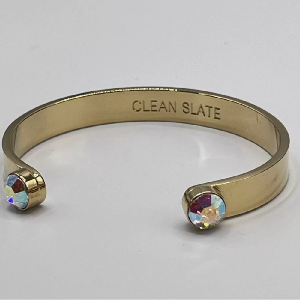 Kate Spade “Clean Slate” gold plated and crystal cuff bracelet